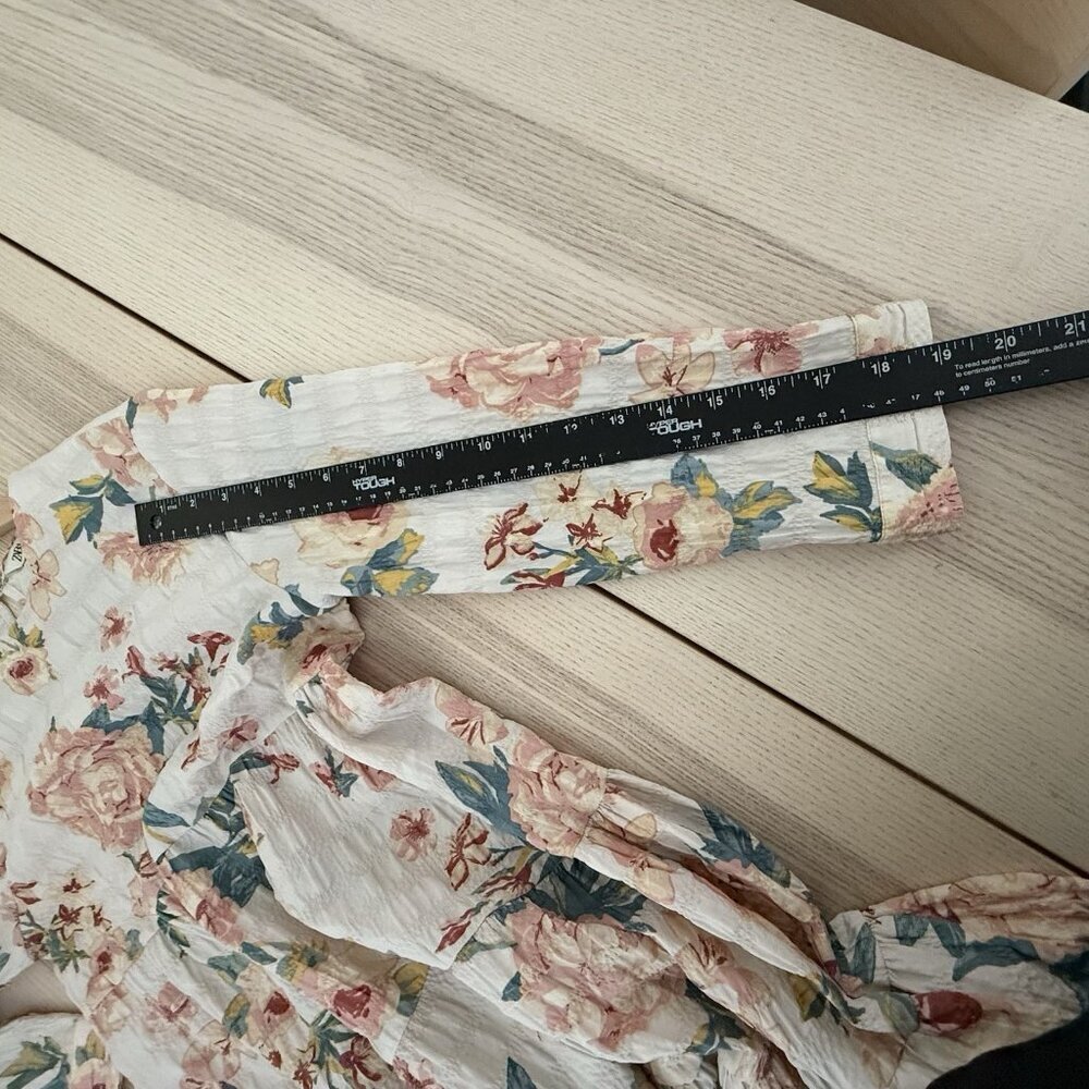 Floral Print Tiered Dress Long Sleeve Cottagecore Zara Size XS - Picture 8 of 10